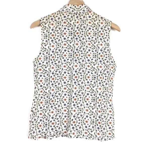 GUESS Vintage Top 90s Y2K Sleeveless Button Up Floral Boho Flowers Garden Party - Picture 3 of 7